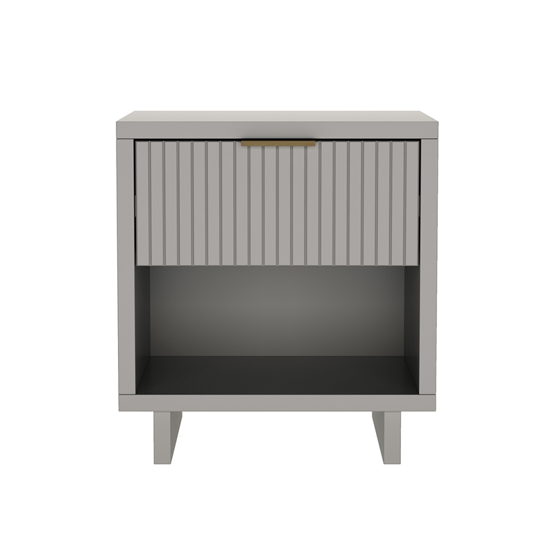 Elara Contemporary 3-Piece Dresser and Nightstand in Light Gray