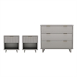 Elara Contemporary 3-Piece Dresser and Nightstand in Light Gray