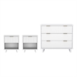 Elara Contemporary 3-Piece Dresser and Nightstand in White