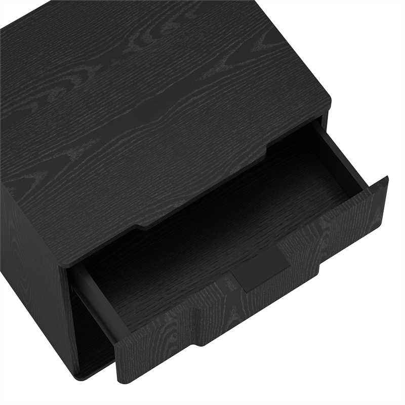 Clive Mid-Century Modern 3-Piece Dresser and Nightstand in Black