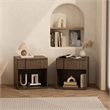 Clive Mid-Century Modern 3-Piece Dresser and Nightstand in Walnut and Gold