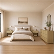 Clive Mid-Century Modern 3-Piece Dresser and Nightstand in Natural Oak