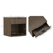 Clive Mid-Century Modern 3-Piece Dresser and Nightstand in Walnut