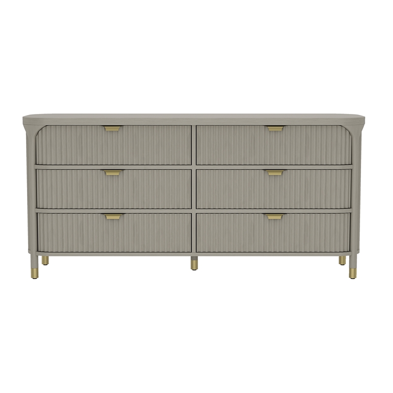 Park Contemporary 2-Piece Dresser and Nightstand in Gray