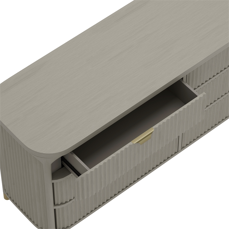 Park Contemporary 2-Piece Dresser and Nightstand in Gray