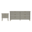 Park Contemporary 2-Piece Dresser and Nightstand in Gray