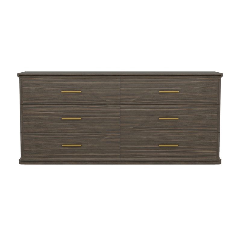Clifford Traditional 3-Piece Dresser and Nightstand in Walnut