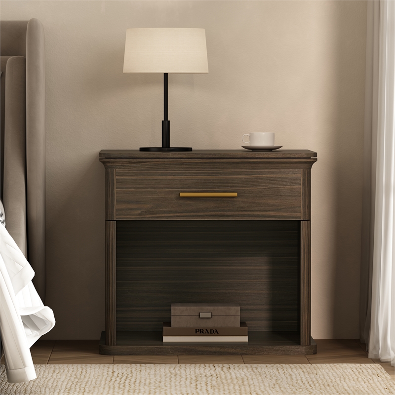 Clifford Traditional 3-Piece Dresser and Nightstand in Walnut