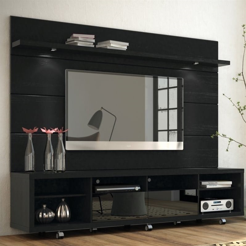 Manhattan Comfort Cabrini 2.2 Series 85" TV Stand and Panel in Black