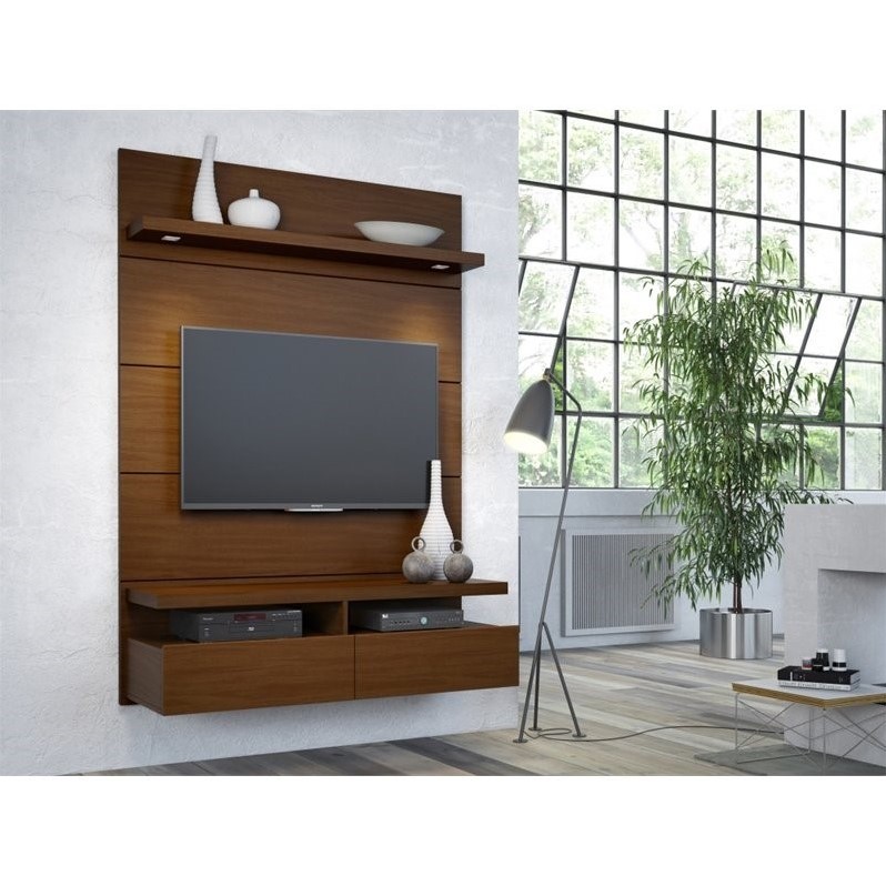 Manhattan Comfort Cabrini 1 2 Series 47 Panel Tv Stand In Nut Brown