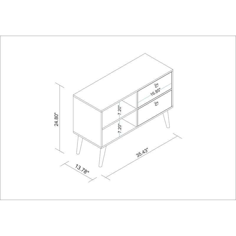 Manhattan Comfort Dalarna Wood TV Stand for TVs up to 32