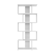 Manhattan Comfort Petrolina 5-Shelf Zig Zag Wood Bookcase in White