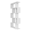 Manhattan Comfort Petrolina 5-Shelf Zig Zag Wood Bookcase in White