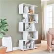 Manhattan Comfort Petrolina 5-Shelf Zig Zag Wood Bookcase in White