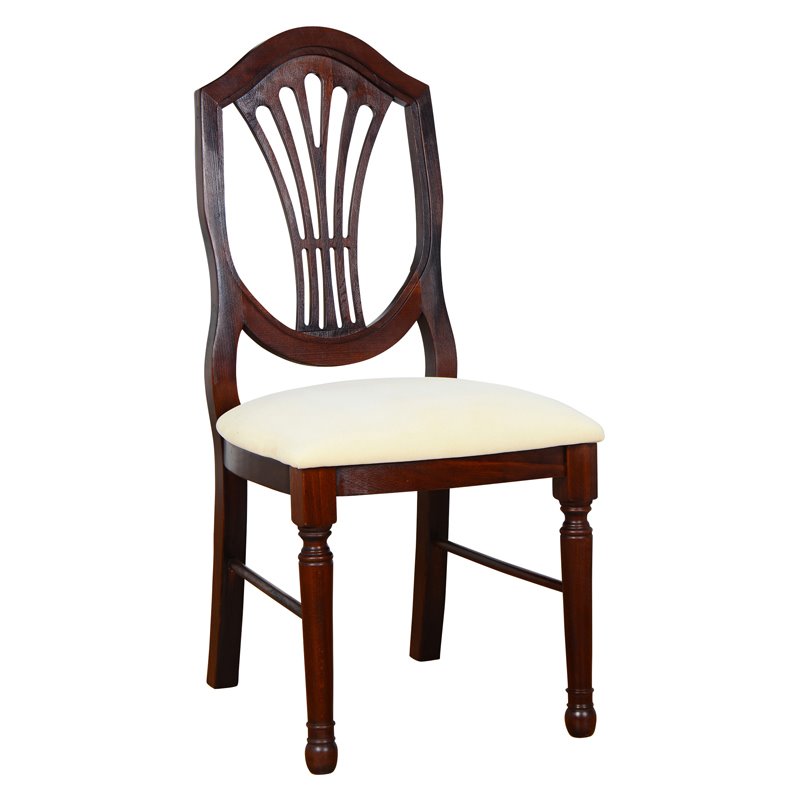 Beechwood Mountain Shieldback Dining Side Chair in Oak and Cream