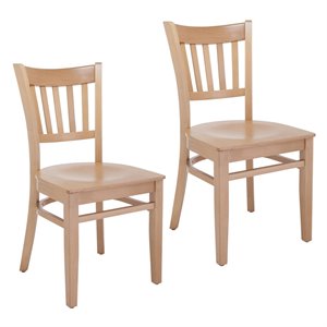 beechwood mountain vertical side chair with wood seat (set of 2)