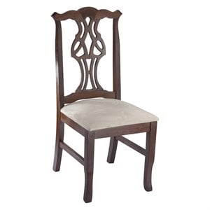 chippendale side chair in medium oak
