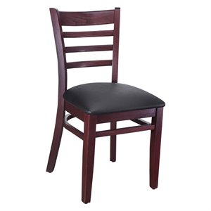 ladderback side chair in mahogany (set of 2)