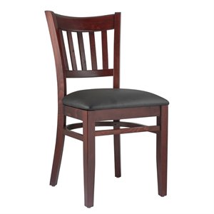 vertical side chair in dark mahogany (set of 2)