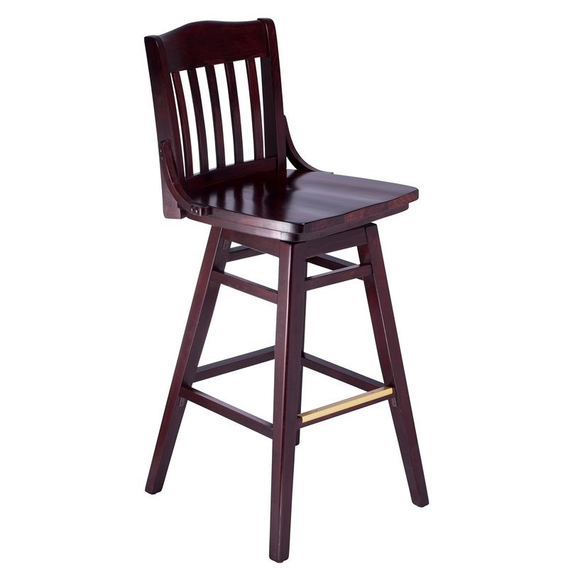 Schoolhouse Swivel Bar Stool in Dark Mahogany Cymax Business