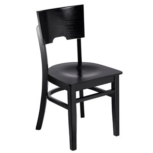 index side chair in black with wood seat (set of 2)
