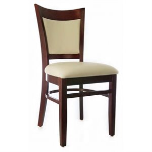 upholstered panel back side chair in dark mahogany (set of 2)