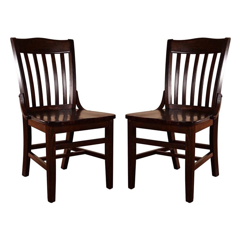 Beechwood Mountain Schoolhouse Dining Side Chair in Walnut (Set of 2) Cymax Business