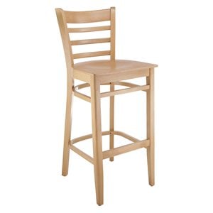 ladderback bar stool in natural with wood seat