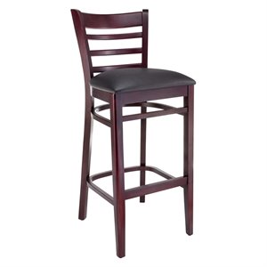 ladderback bar stool in dark mahogany