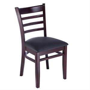 ladderback side chair in dark mahogany (set of 2)