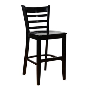 ladderback counter stool black with wood seat