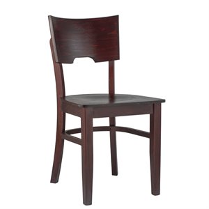 index side chair dark mahogany with wood seat set of 2