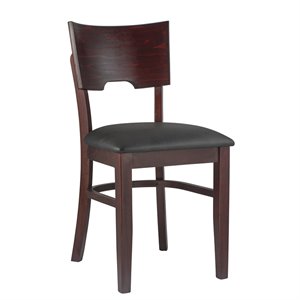 index side chair dark mahogany with upholstered seat (set of 2)