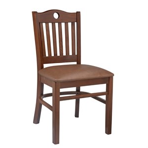 peek a boo side chair medium oak with upholstered seat (set of 2)