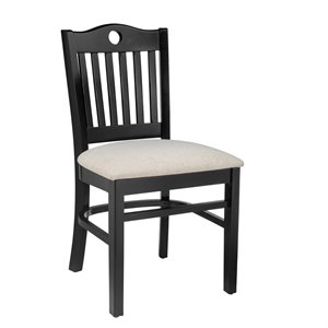 peek a boo side chair black with upholstered seat set of 2