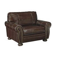 Ashley Furniture Banner Leather Loveseat In Coffee 5040435
