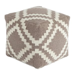 Ashley Geometric Cube Pouf in Gray