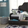 Signature Design by Ashley Handmade Chevron Square Pouf/Ottoman in Denim Blue