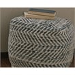 Signature Design by Ashley Handmade Chevron Square Pouf/Ottoman in Denim Blue