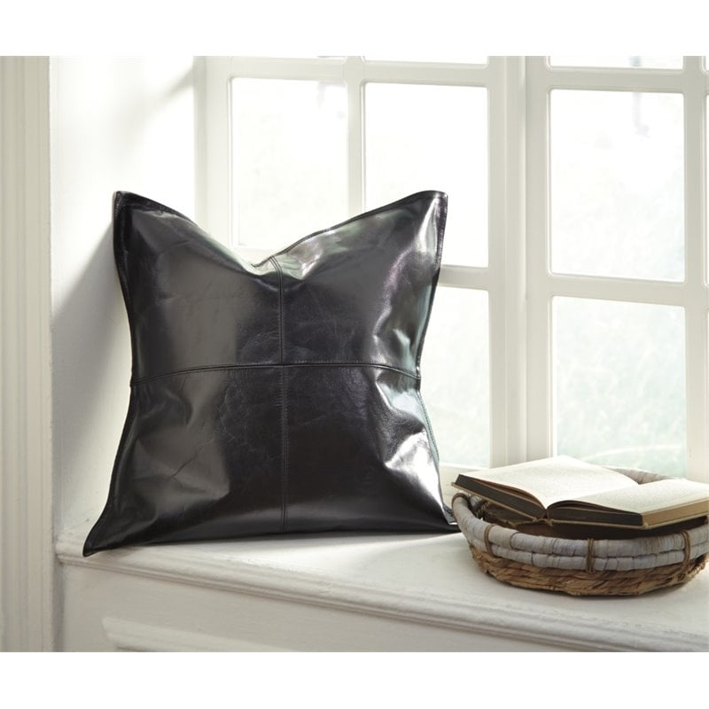 Ashley Brennen Leather Throw Pillow Cover in Black - A1000638P