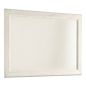 Ashley Furniture Willowton Engineered Wood Bedroom Mirror in White Wash