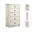 Ashley Furniture Willowton Wood 5 Drawer Chest in White Finish