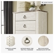 Ashley Furniture Willowton Wood 5 Drawer Chest in White Finish