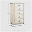 Ashley Furniture Willowton Wood 5 Drawer Chest in White Finish