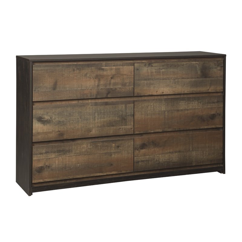 Ashley Furniture Windlore 6 Drawer Dresser in Dark Brown B32031