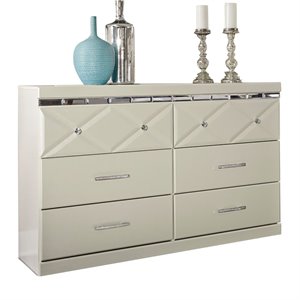 ashley furniture dreamur 6 drawer dresser in champagne