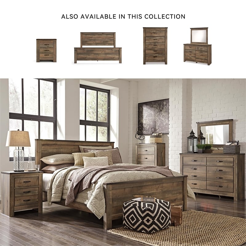 Signature Design by Ashley Trinell 2 Drawer Wood Night Stand in Brown