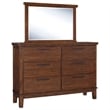 Ashley Furniture Ralene Engineered Wood Rectangle Bedroom Mirror in Medium Brown