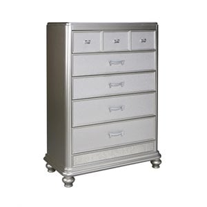 ashley furniture coralayne 5 drawer chest in silver