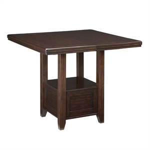 Ashley Haddigan Extendable Counter Height Dining Table in Dark Brown
